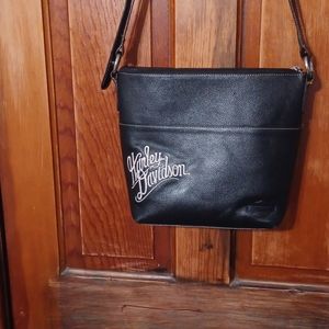 Genuine leather black Harley Davidson purse.